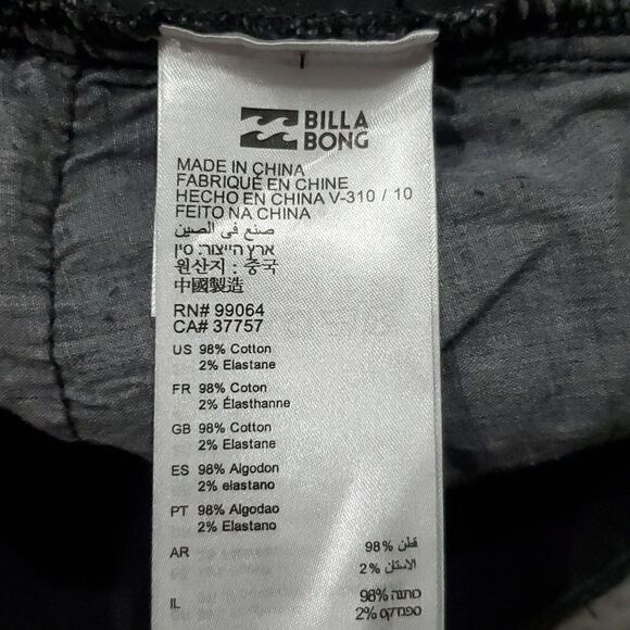 Billabong Lace up Denim Shorts in Charcoal Black Size 27 - Picture 10 of 14